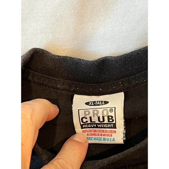 Pro Club Heavy Weight Black T-Shirt XLT - Picture 2 of 3